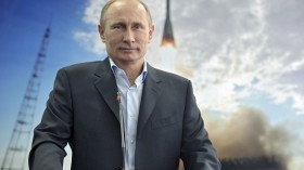 Russian President Vladimir Putin holds a communication session with the crew of the International Space Station (ISS) on Cosmonautics Day during his visit to the Amursk Region, April 12, 2013