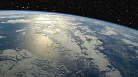 View of earth horizon from space