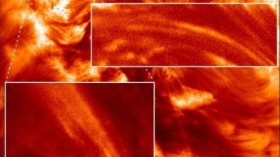 An image of an active, magnetically complicated region of the Sun captured by the new Hi-C instrument