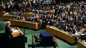 UN Secretary General, Major Signatories Hold Press Conference On Paris Agreement
