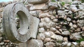 Ball courtyard in the ancient mayan city of Uxmal