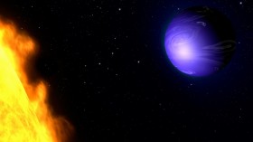 Artist's impression of a planet orbiting a star