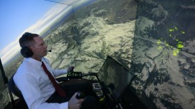 Retired USAF Colonel Gene Lee in Flight Simulator