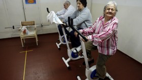 old, woman, man, health, exercising 