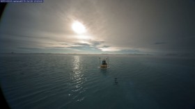 The view from webcam 2 on July 26 shows open water on the ice.