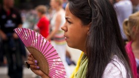 Woman with fan