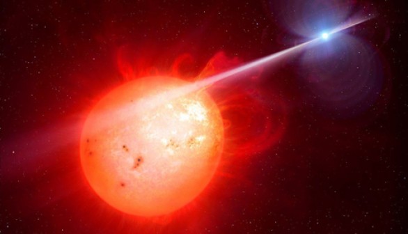 Artist’s impression of the exotic binary star system AR Scorpii