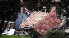 A section of the Summer Bay Resort lies collapsed after a large sinkhole opened on the property's grounds in Clermont, Florida August 12, 2013