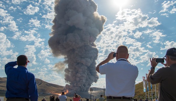 Booster Test for Space Launch System Rocket