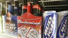 Bud Light and Budweiser beer is shown in a cooler at the Toluca Mart liquor store in Los Angeles,