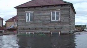 A flooded house in Russia 