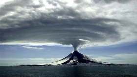 volcano erupting