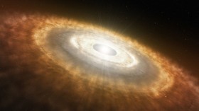 Artist’s Impression of a Baby Star Still Surrounded by a Protoplanetary Disc