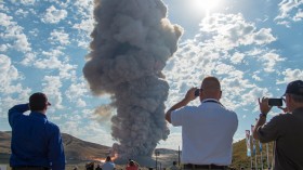 Booster Test for Space Launch System Rocket