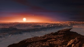 Artist's impression of the planet orbiting Proxima Centauri