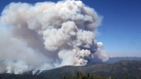 Smoke from the Rim Fire, viewed from the Pilot Peak Lookout, is shown in this undated United States Forest Service handout photo near Yosemite National Park, California, released to Aug 27, 2013