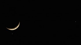 Planet Venus appears close to Crescent Moon