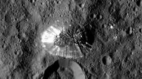 Lone conical mountain on Ceres from HAMO