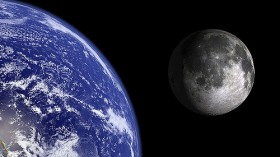 Moon and earth