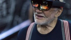 Apollo 11 astronaut Buzz Aldrin tries out Microsoft HoloLens