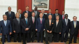 United Nations Secretary General Ban Ki-moon with the International Development Finance Club