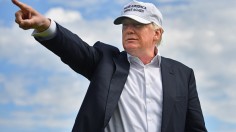 Donald Trump Visits His Golf Course in Aberdeen