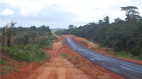 Road in Amazon forest. 