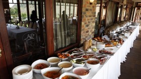 Breakfast buffet at the Kloofzicht Lodge where the Australian soccer team will stay during the June-July World Cup, in Mulderdrift, March 4, 2010.