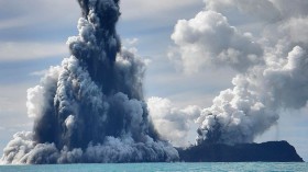 Undersea Volcano Erupts Off of Tonga