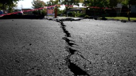 Earthquake crack