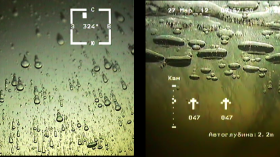 Methane bubbles trying to escape into the arctic atmosphere.