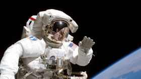 Astronaut Tanner On Space Walk