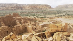 Chaco Canyon - Panoramic view of Pueblo Bonito