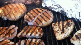 grilling meat, chicken 