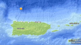 The US Geological Survey reported a magnitude 6.4 earthquake off the north coast of Puerto Rico just after midnight Monday morning. 