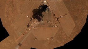 composite self-portrait made by Opportunity about three weeks before completing a decade of work on Mars. 