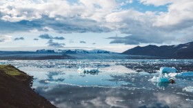 Glacier melting away due to global warming