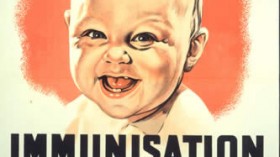 In a postwar poster the Ministry of Health urged British residents to immunize children against diphtheria.