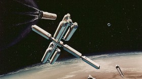 This image from 1971 suggests an idea of orbital supply depot design. 