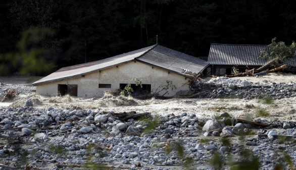 A view shows a house flooded by Vesubie river, after heavy rainfall hit southern France, in La Bollene-Vesubie, France October 3, 2020. REUTERS/Eric Gaillard