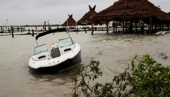Category Hurricane Delta Hits Yucatan, Mexico 