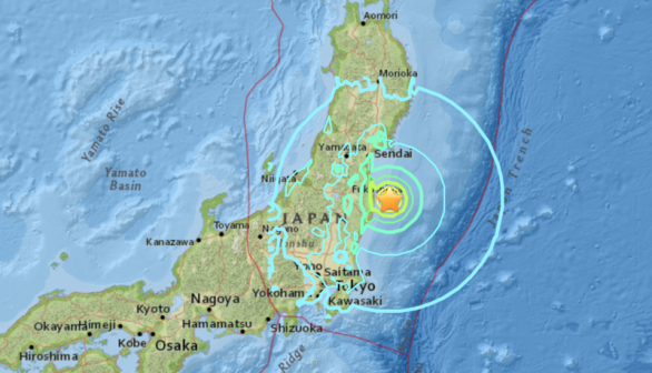 Fukushima Earthquake Shake map