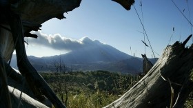 Mount St. Helens. The volcano is pictured in an October 2004 eruption.