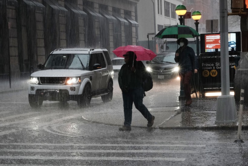 New York City Hit With Hail Storm As Violent Weather Moves Through Area