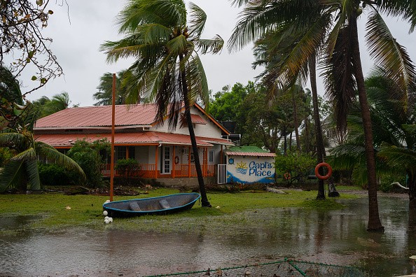 A house flooded due to heavy rain brought by hurricane