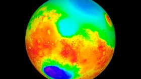 Nasa Topographic Maps Of Mars Released May 27 1999 The Maps Which Show High Altitudes As Red Yel