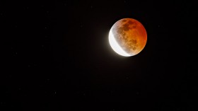 Super Blood Moon during total lunar eclipse