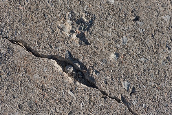 Cracked roadway