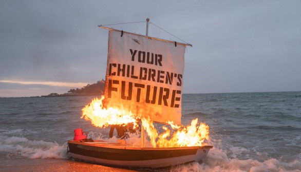 Ocean Rebellion's Boris Johnson And Oilhead Oligarch On Marazion Beach