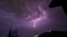 Lightning strikes during a thunderstorm in Srinagar...